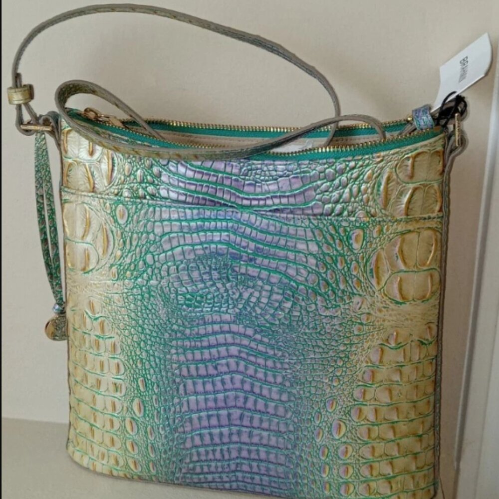 NWT Brahmin Katie Melbourne Green Multi Ombre Crossbody Purse Handbag - Picture 2 of 7
